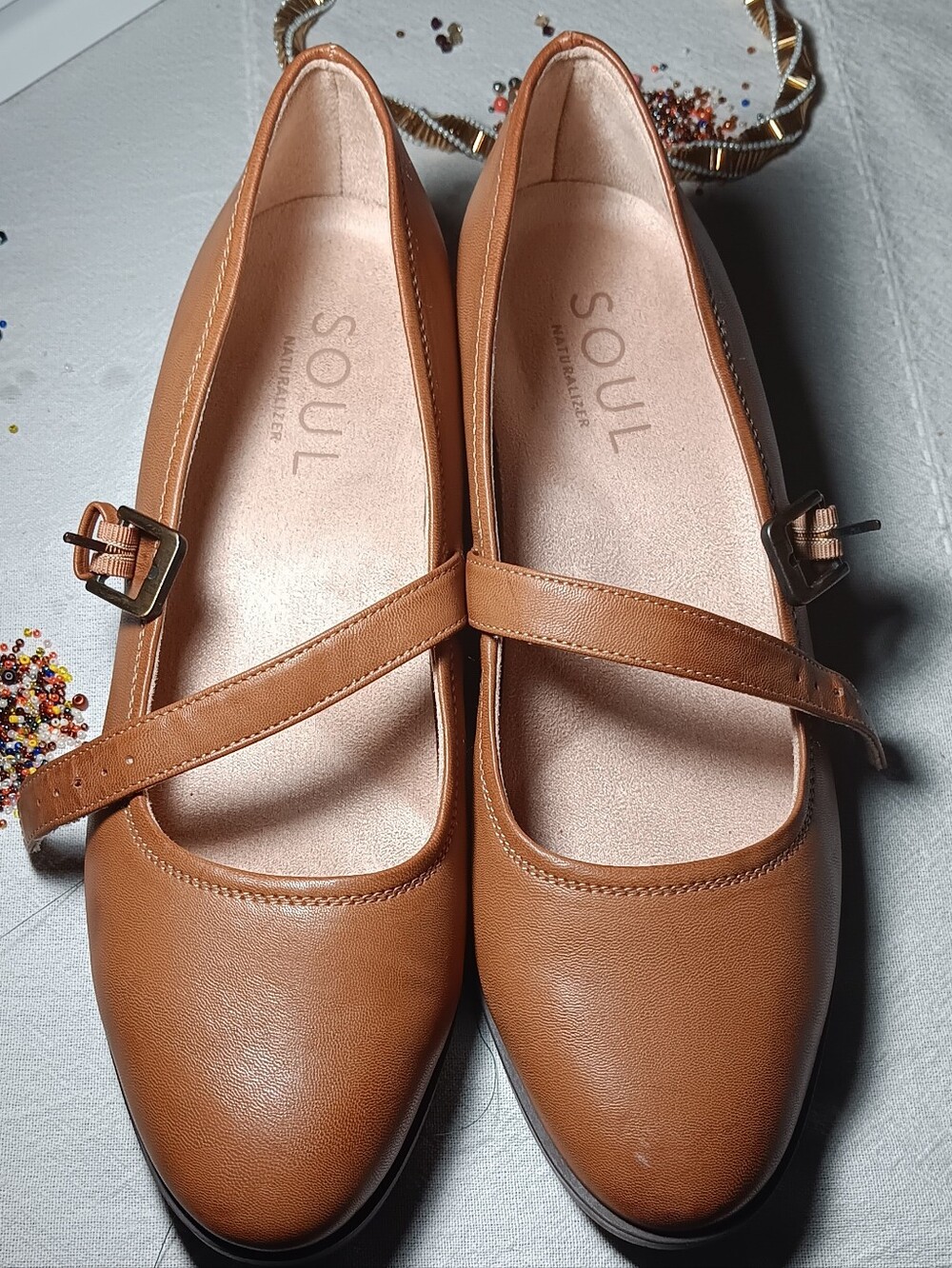 SOUL Naturalizer Women's Cognac Mary Jane Loafers